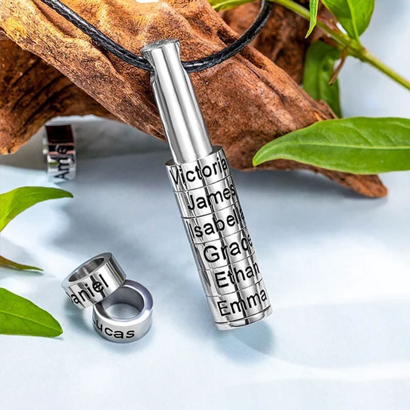 For Father - Cylinder Beads Name Custom Necklace