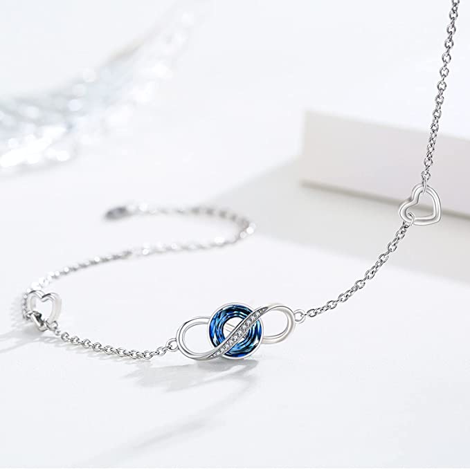  Infinity Blue Circle Crystal Bracelets