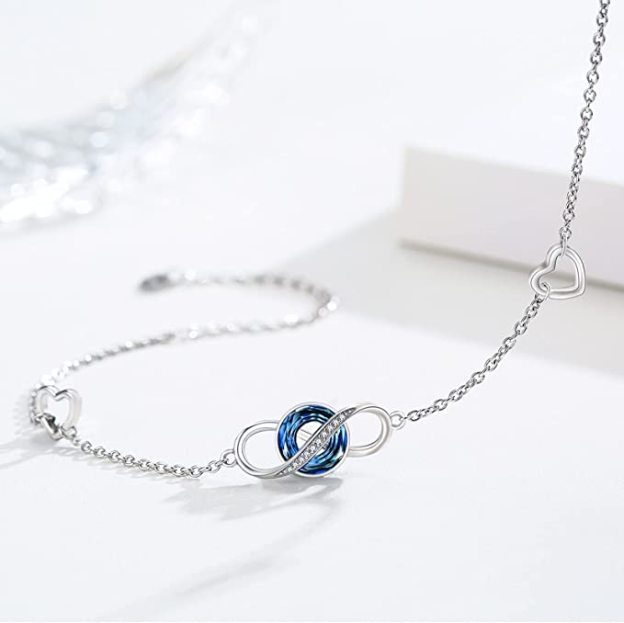  Infinity Blue Circle Crystal Bracelets