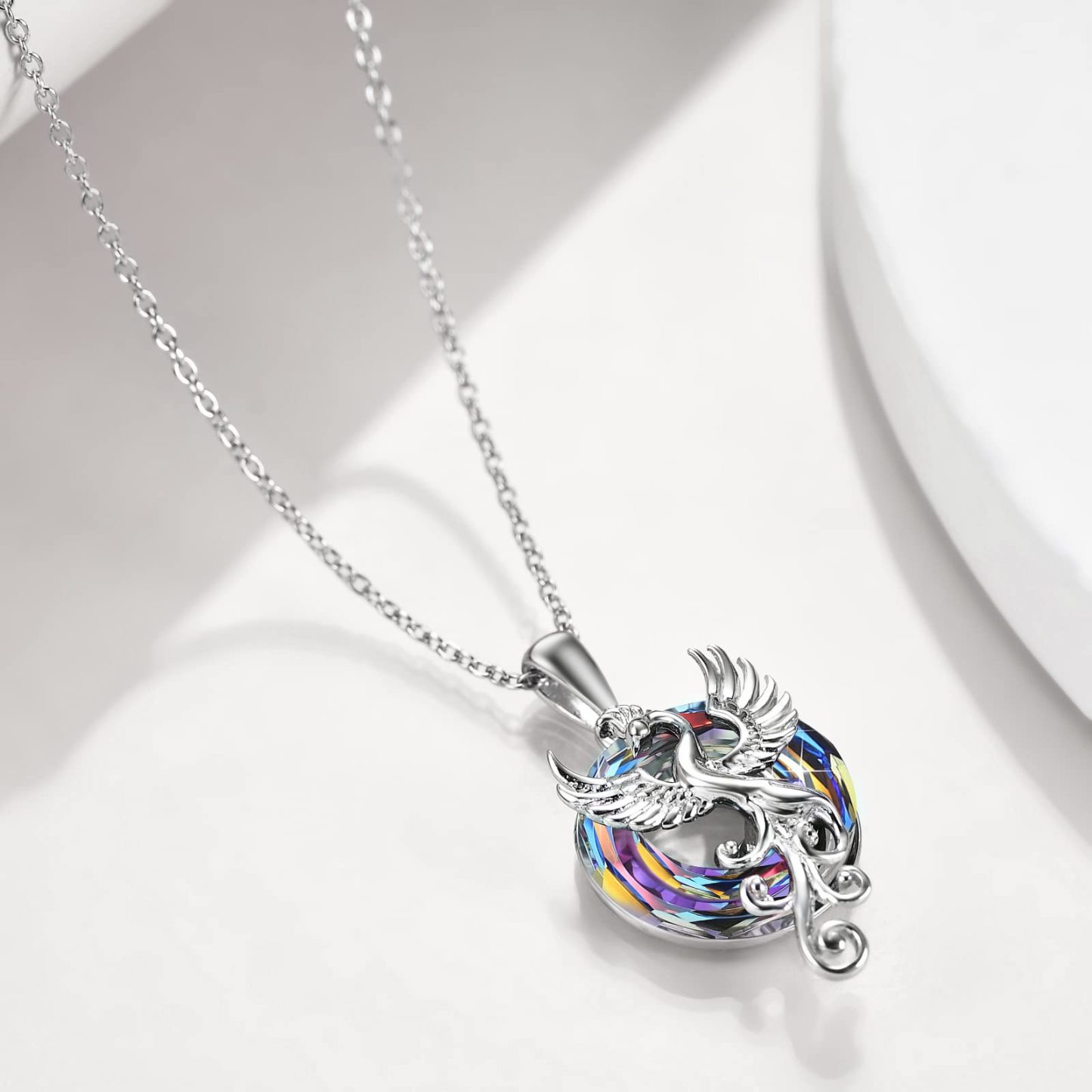 S925 The Fire inside Me Burns Brighter than the Fire around Me Flying Phoenix necklace