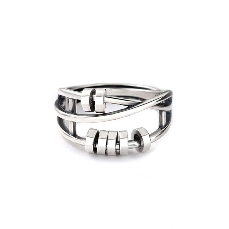 For Daughter - S925 I Will Love & Protect You from Anything You Fear Layer Beed Fidget Ring