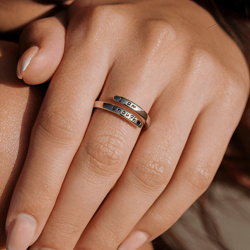 For Self - I Am Deserving of Everything Good Coming My Way Enough Heart Ring