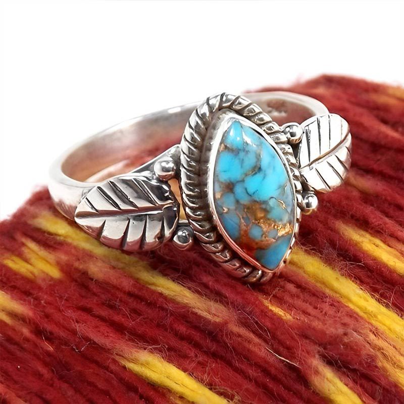 Turquoise Leaf Vintage Ring