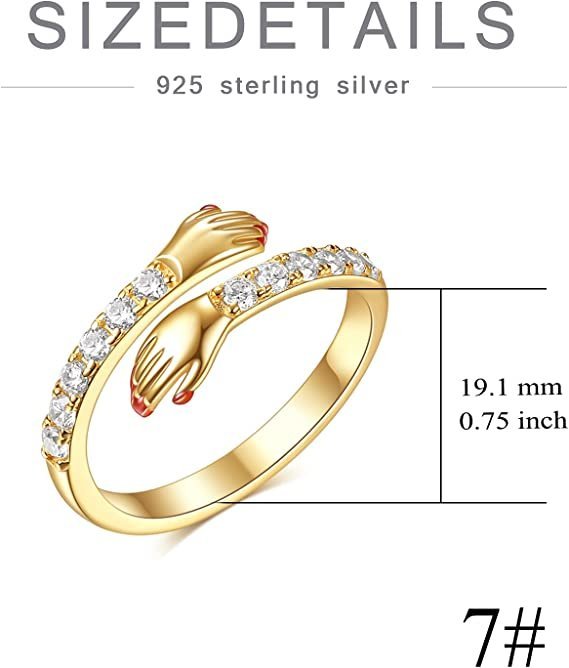 S925 Always Remember I'm Sending You My Love Hug Ring