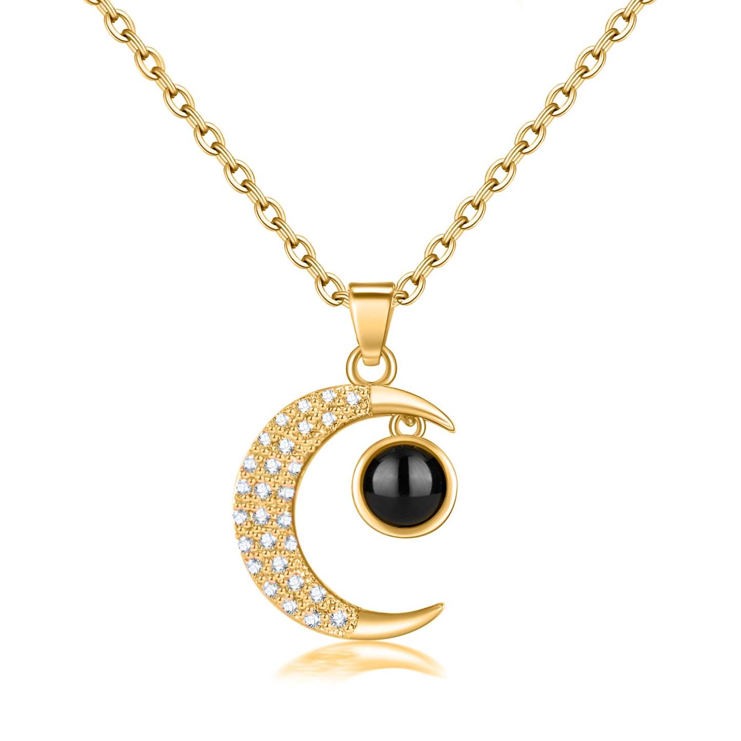 I Love You to the Moon and Back Projective Moon Necklace