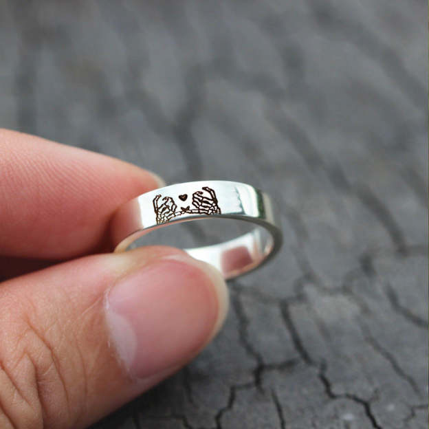 For Friend - S925 Ride or Die Skeleton Pinky Promise Ring