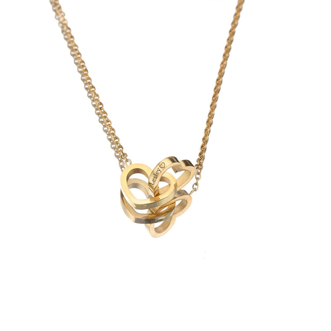 For Love - S925 Double Hearts Custom Necklace