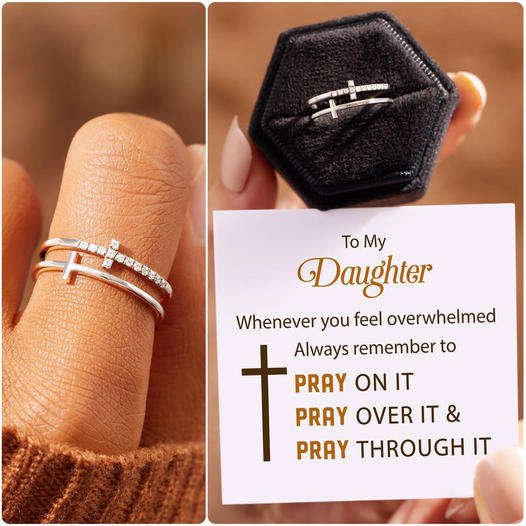 'To My Beautiful Daughter' Cross Ring ?? ??