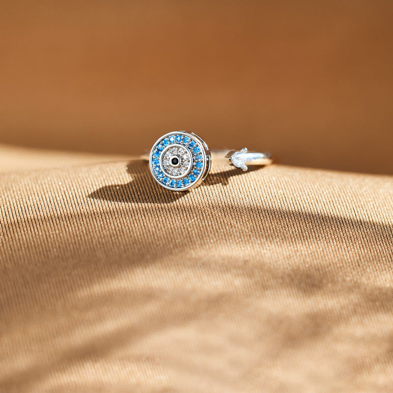 For Daughter - S925 I Will Love & Protect You from Anything You Fear Evil Eye Fidget Ring