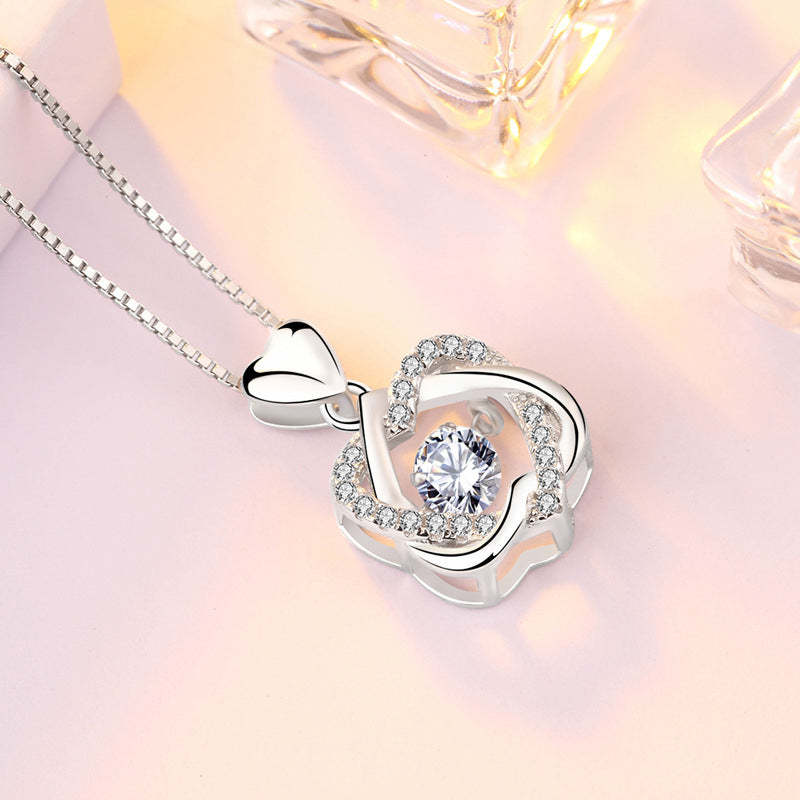For Daughter - S925 We Are Forever Linked Together Love Knot Necklace