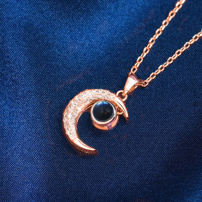 I Love You to the Moon and Back Projective Moon Necklace