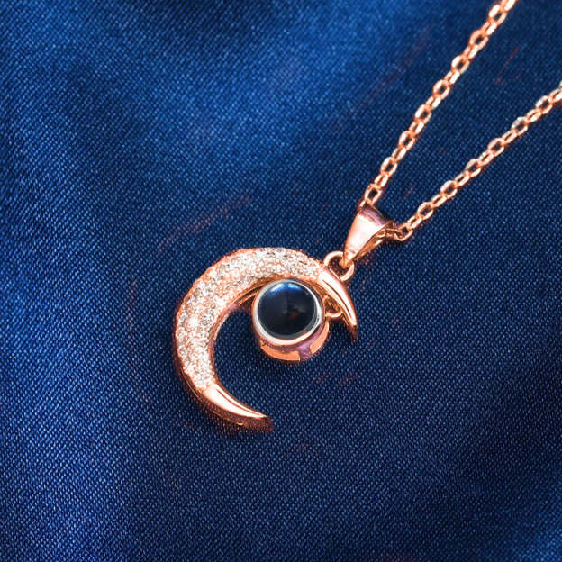 I Love You to the Moon and Back Projective Moon Necklace