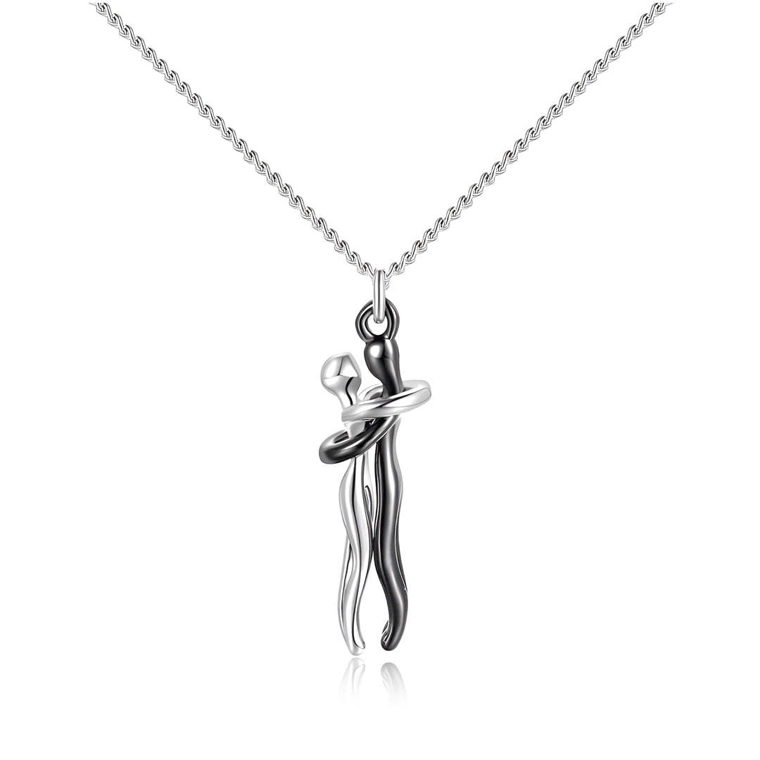 For Love - S925 The Things We Will Matter is I Had You & You Had Me Hug Couple Necklace