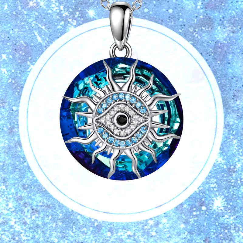 S925 May You Always be Protected Crystal Evil Eye Necklace