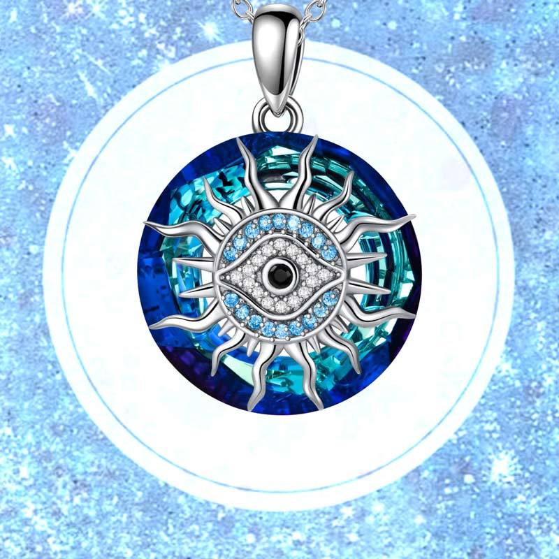 S925 May You Always be Protected Crystal Evil Eye Necklace