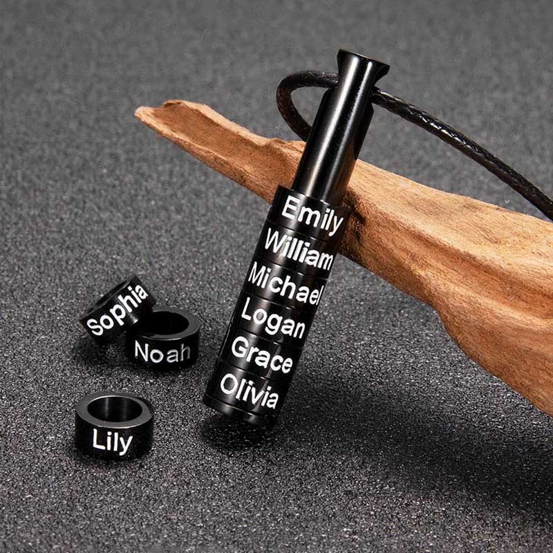 For Father - Cylinder Beads Name Custom Necklace