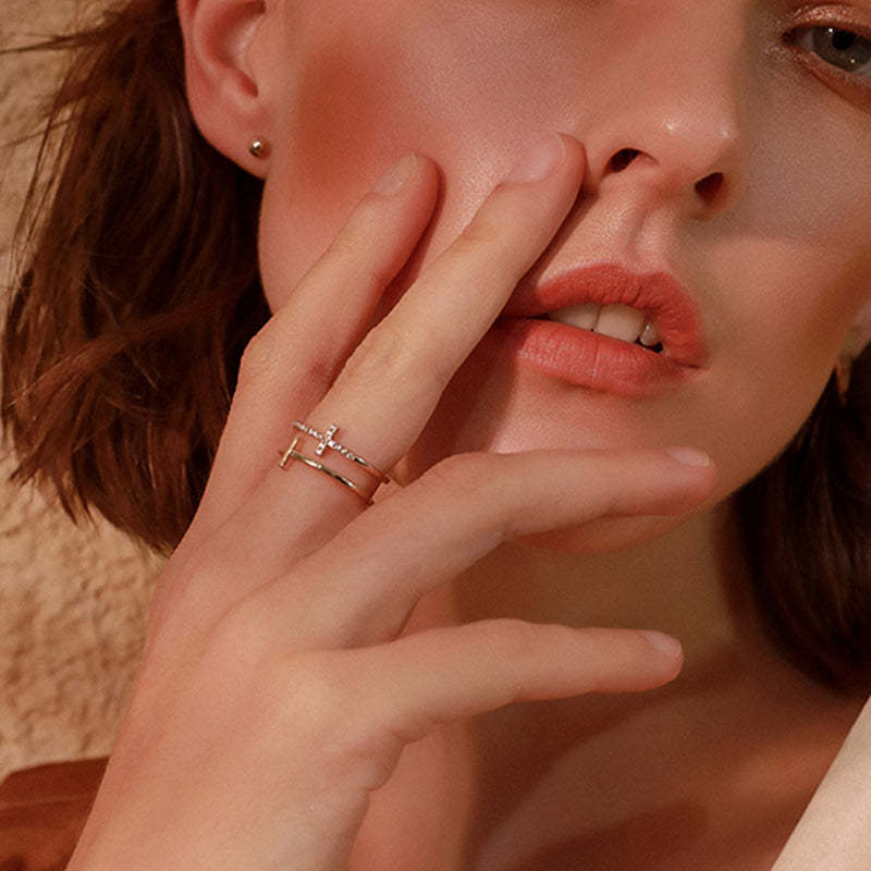 For Daughter - S925 Pray Through It Double Cross Ring