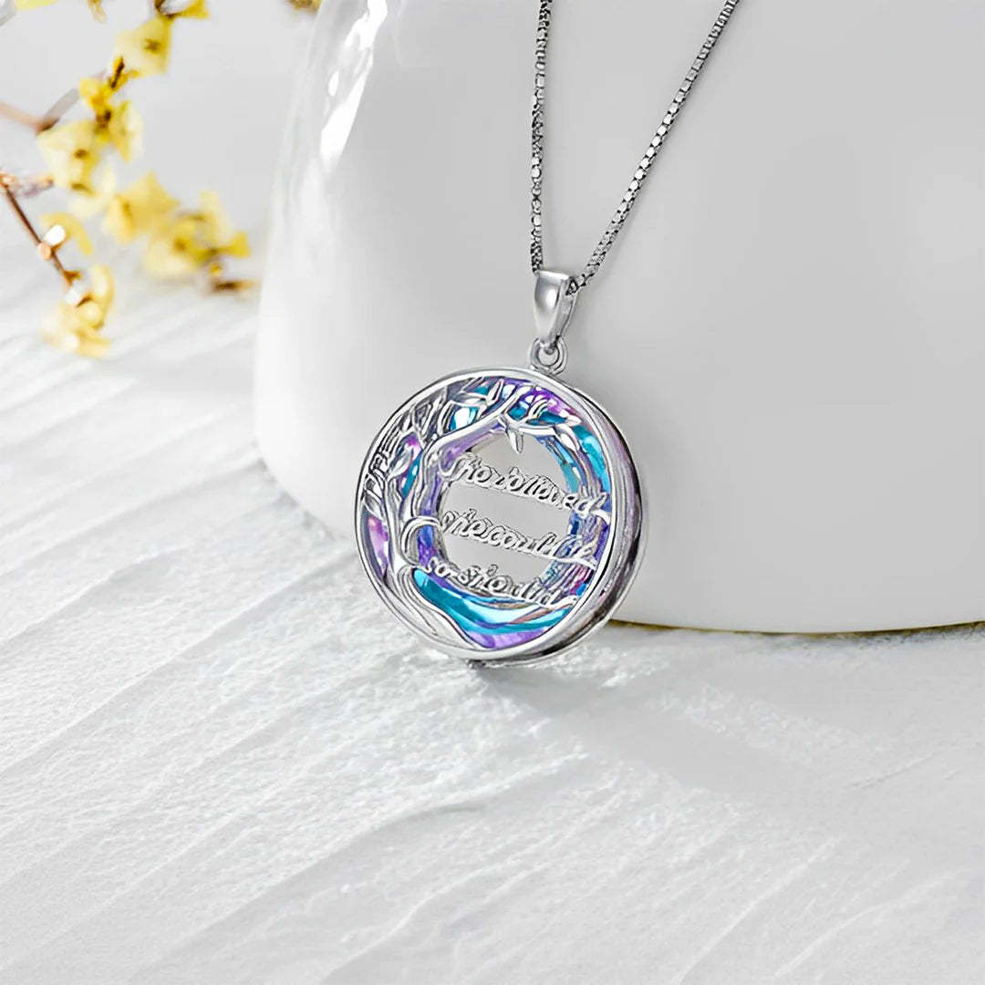S925 She Believed She Could So She Did Circle Crystal Necklace
