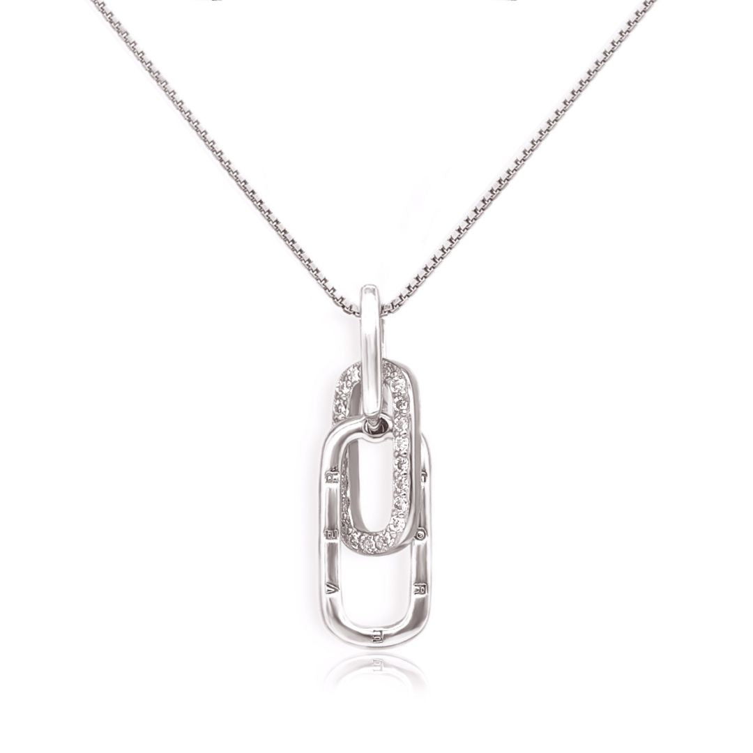 S925 Mother & Daughter Forever Linked Together Necklace - Silver