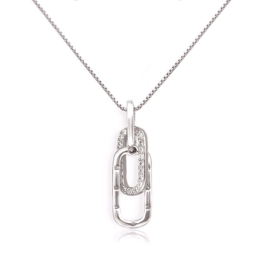 S925 Mother & Daughter Forever Linked Together Necklace - Silver