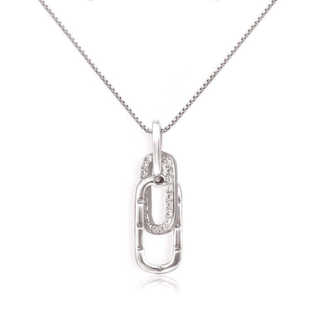 S925 Mother & Daughter Forever Linked Together Necklace - Silver
