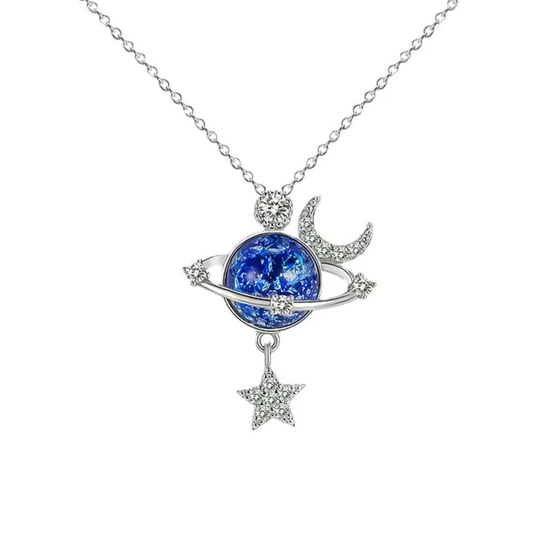 For Bonus Daughter - S925 You are The Most Special Star in The Universe Blue Star Crystal Necklace