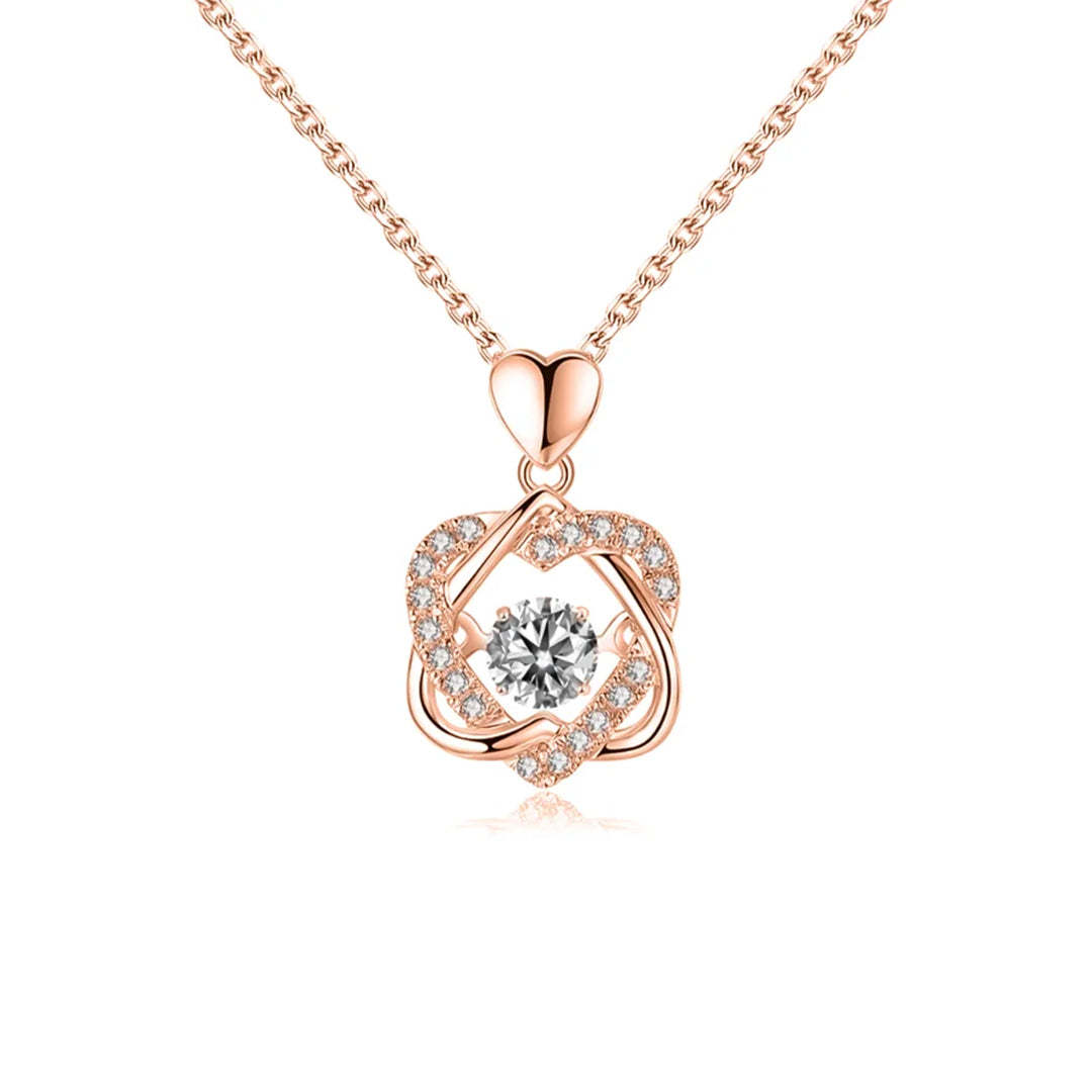 For Granddaughter - S925 Side by Side or Miles Apart We're Connected by Heart Love Knot Necklace