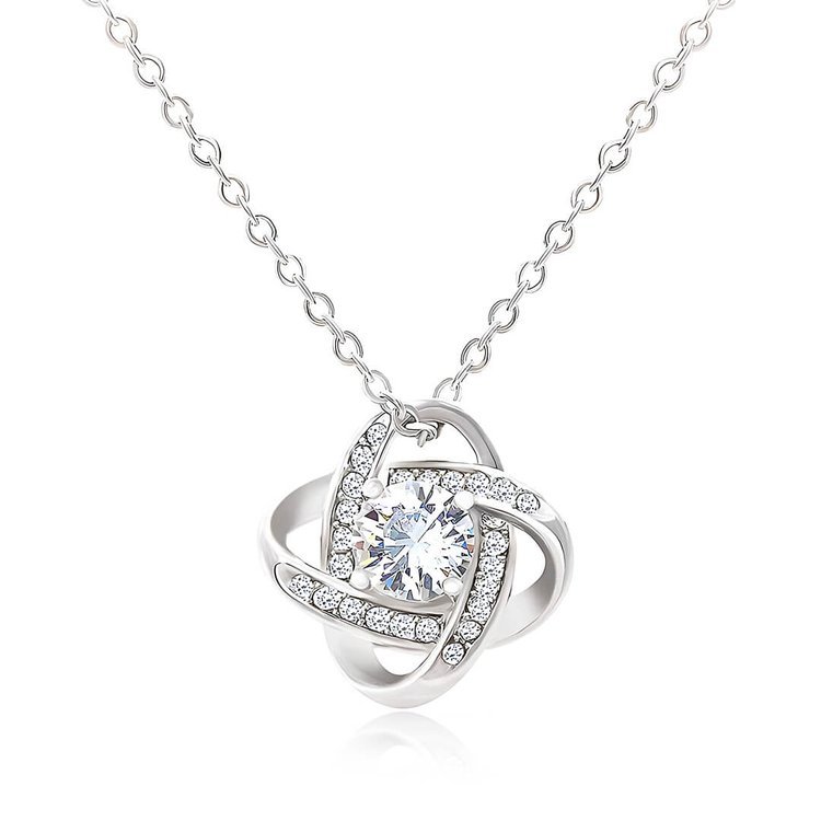 For Bonus Daughter - S925 Even though You're not My Blood I Love You as If You were Knot Necklace