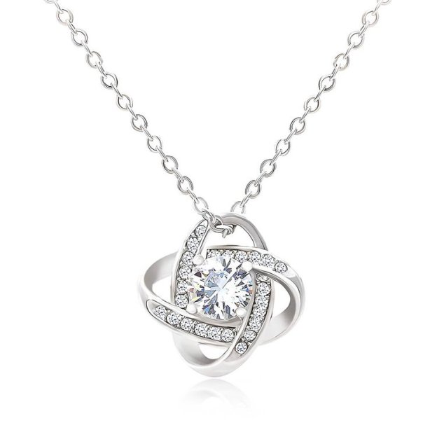 For Bonus Daughter - S925 Even though You're not My Blood I Love You as If You were Knot Necklace