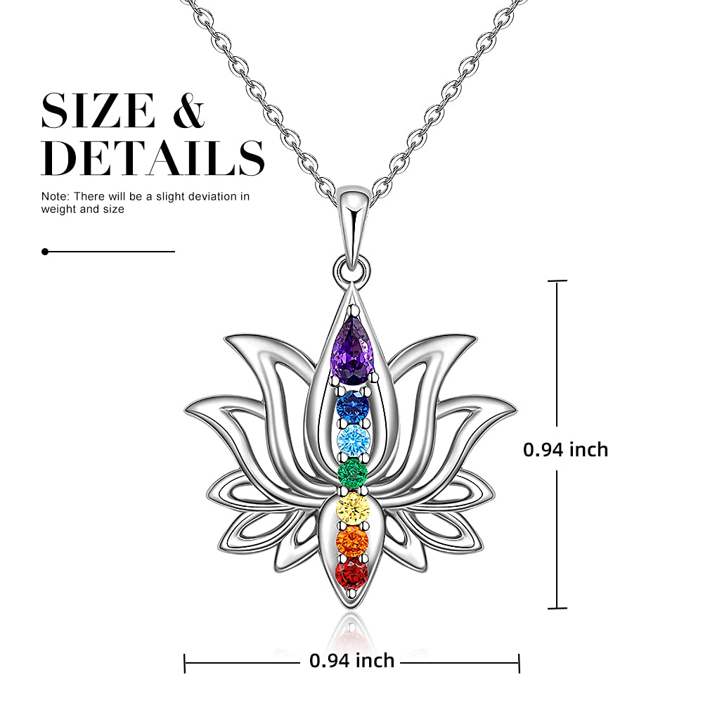 S925 Move On Colorful Lotus Necklace
