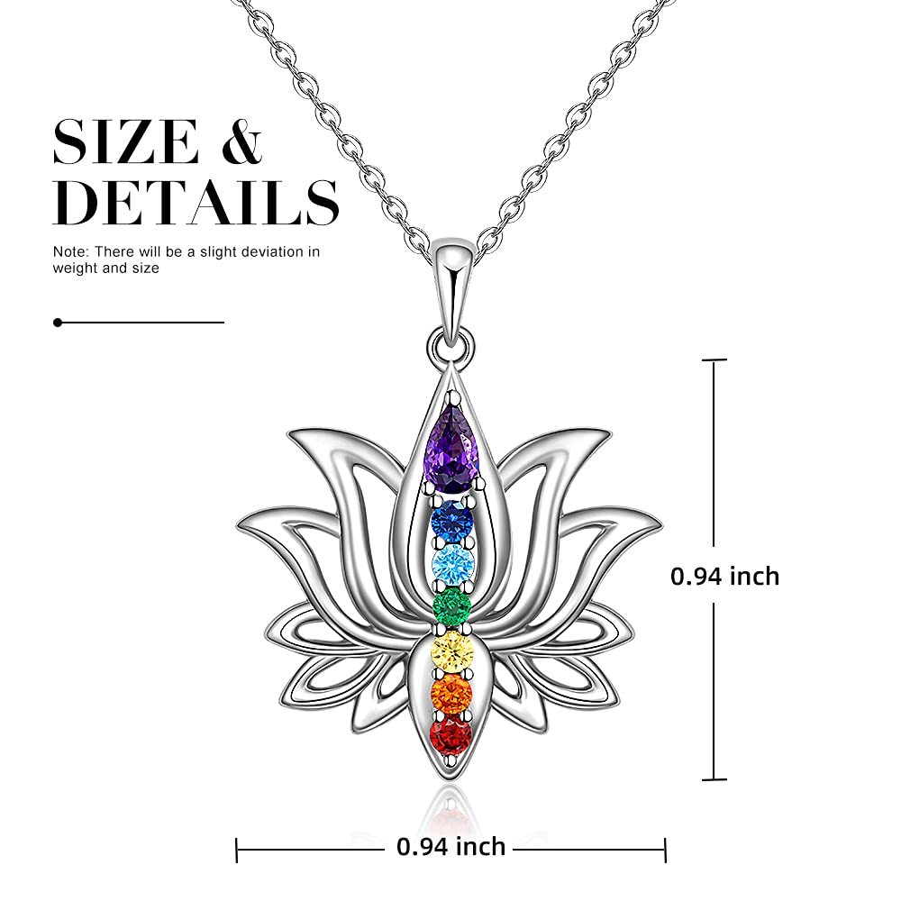 S925 Move On Colorful Lotus Necklace
