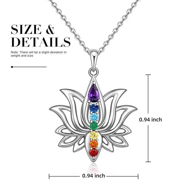 S925 Move On Colorful Lotus Necklace