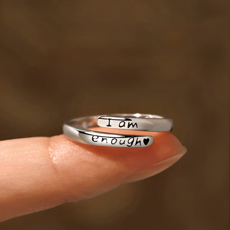 For Self - I Am Deserving of Everything Good Coming My Way Enough Heart Ring