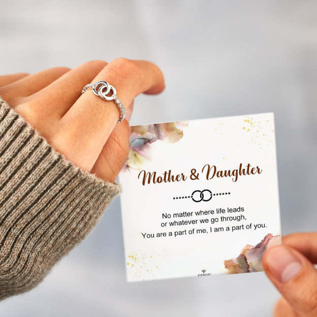 S925 Mother & Daughter interlocking ring