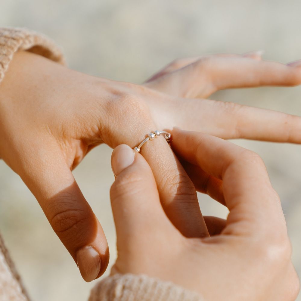 S925 Beads Fidget Ring