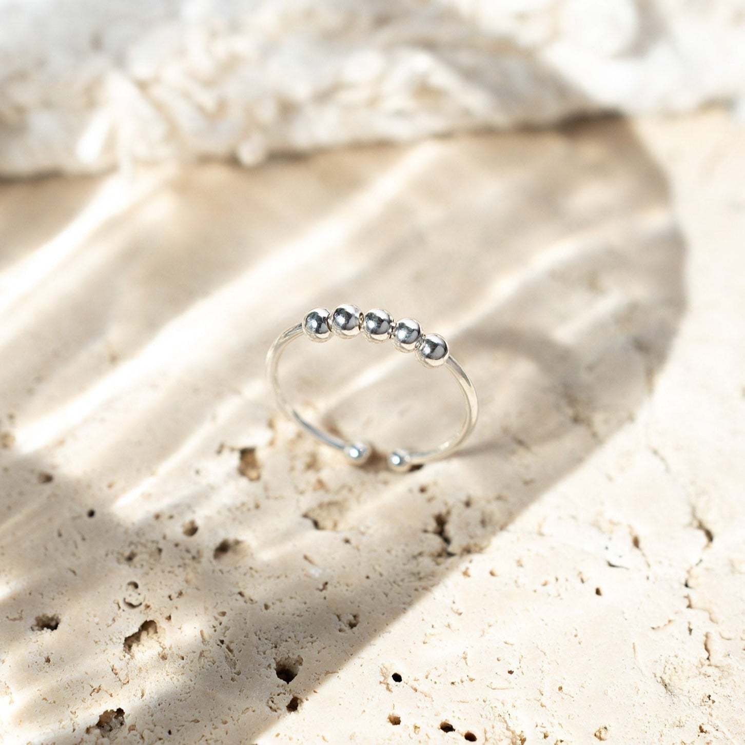 S925 Beads Fidget Ring