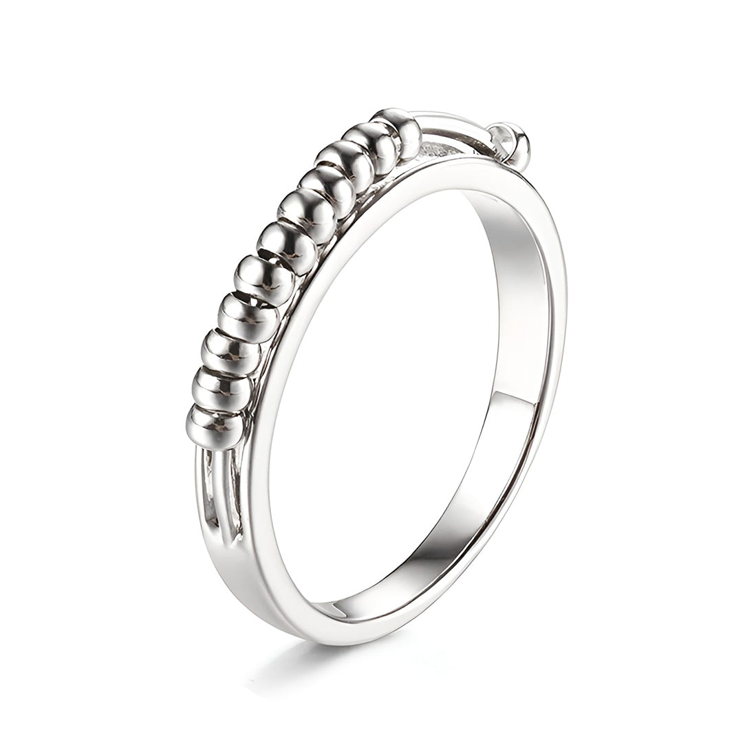 For Daughter - S925 I will Love & Protect You Half Round Bead Fidget Ring