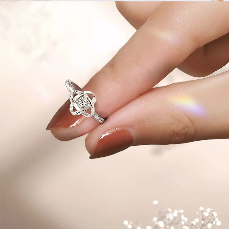 S925 Custom Name Knot Ring