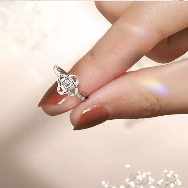 S925 Custom Name Knot Ring