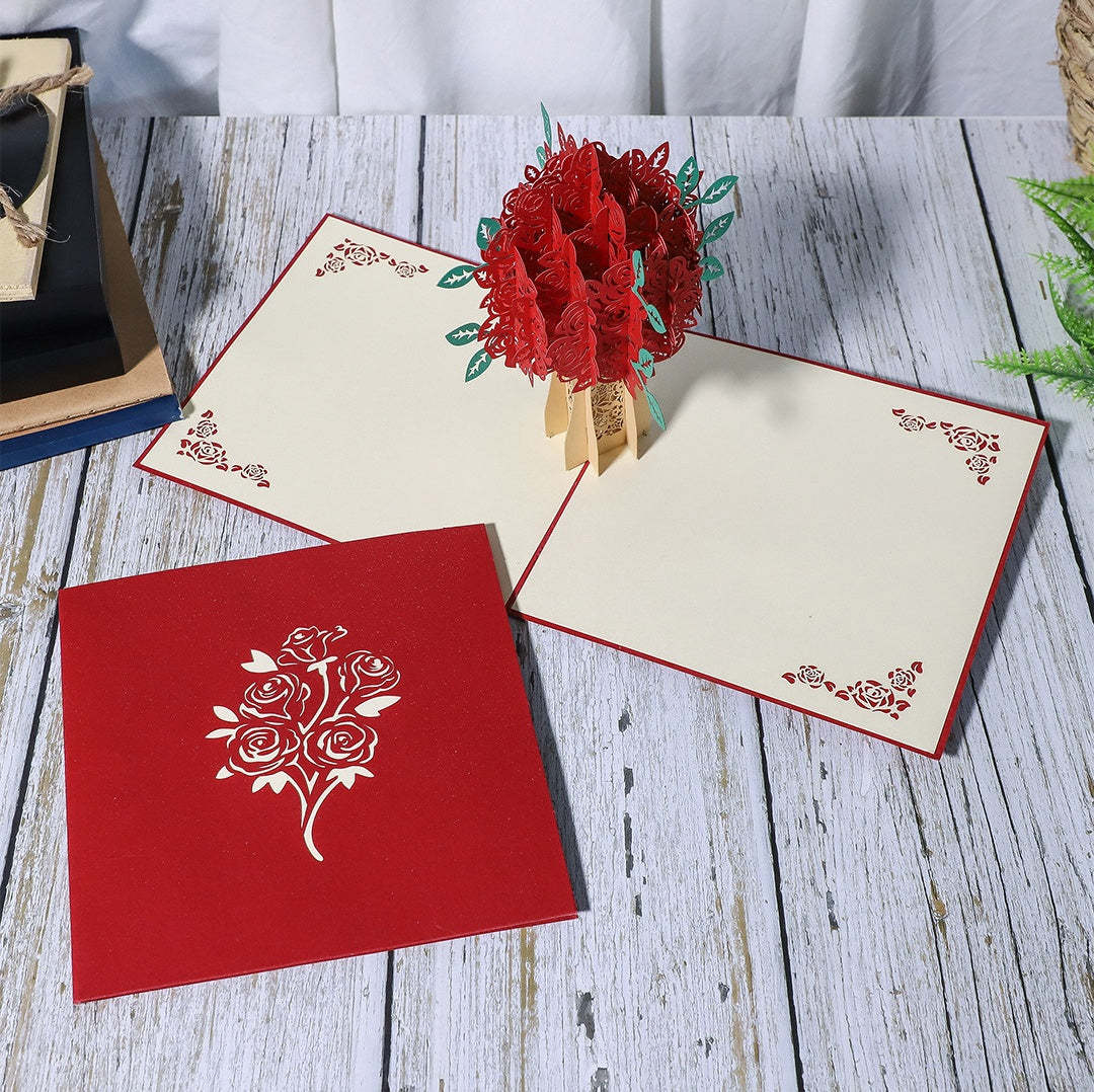 Red Roses Pop-up Card