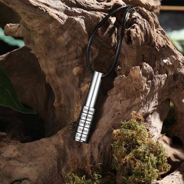 For Father - Cylinder Beads Name Custom Necklace