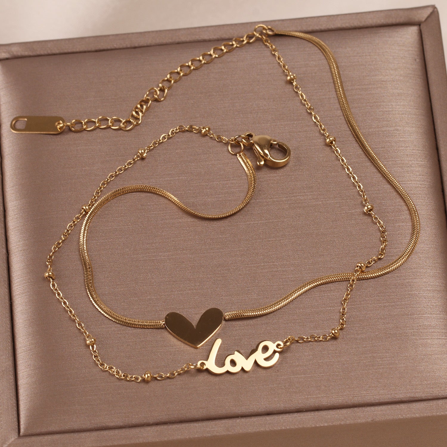 Love Heart Stacked Anklet