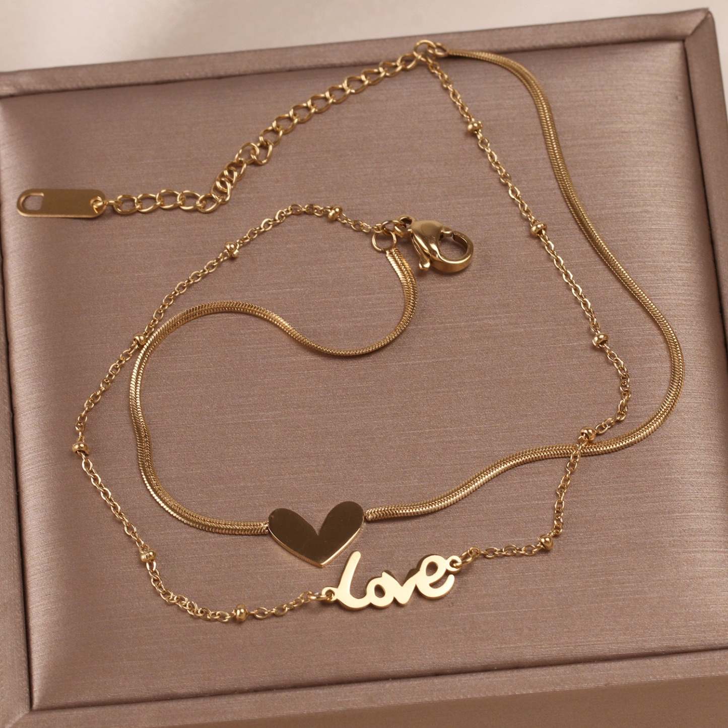Love Heart Stacked Anklet