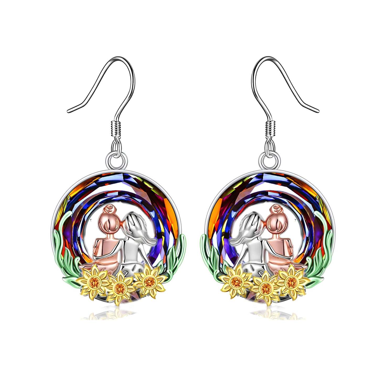 S925 Crystal Sister Earrings