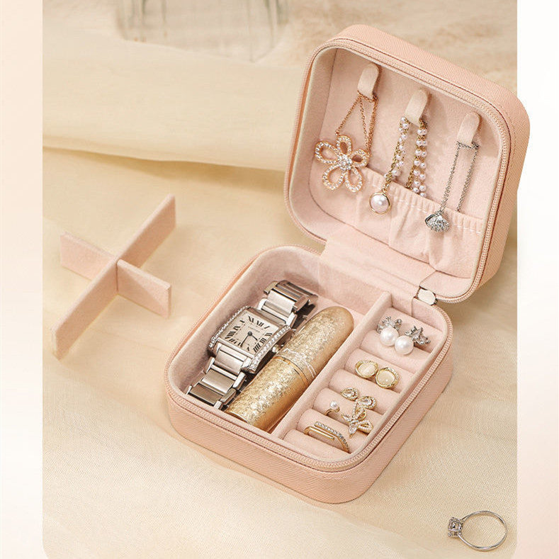 Pink Zipper Storage Jewelry Pack
