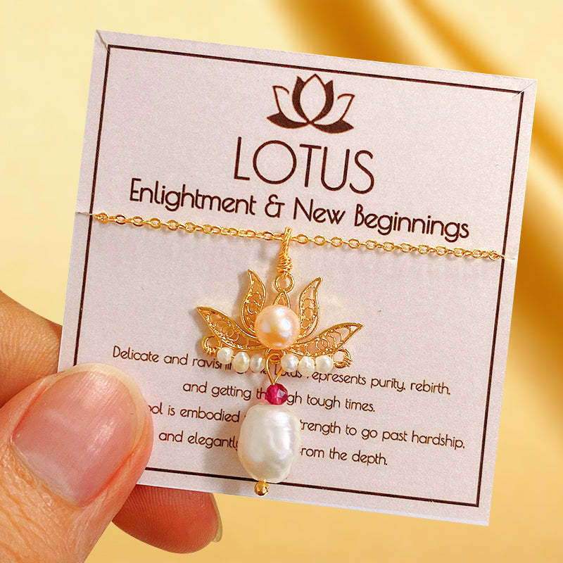Enlightment & New Beginnings Lotus Pearl Necklace