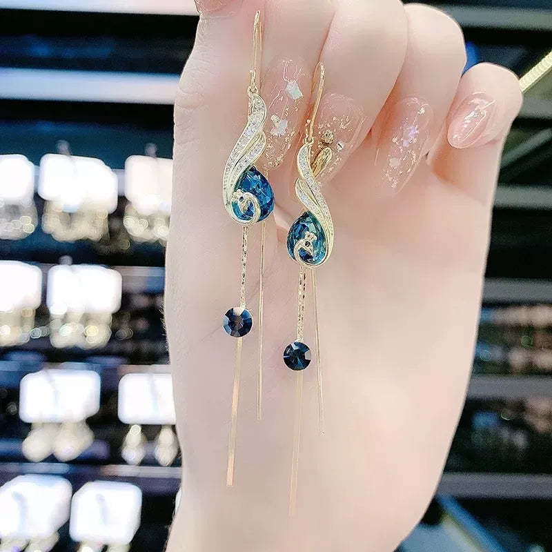 Peacock Sapphire Earrings