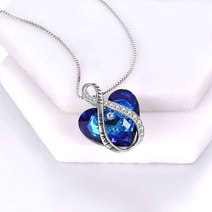 For Daughter- S925 You Will Never Outgrow My Heart Crystal Infinity Love Heart Necklace