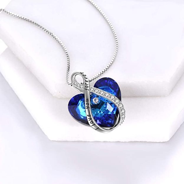 For Daughter- S925 You Will Never Outgrow My Heart Crystal Infinity Love Heart Necklace