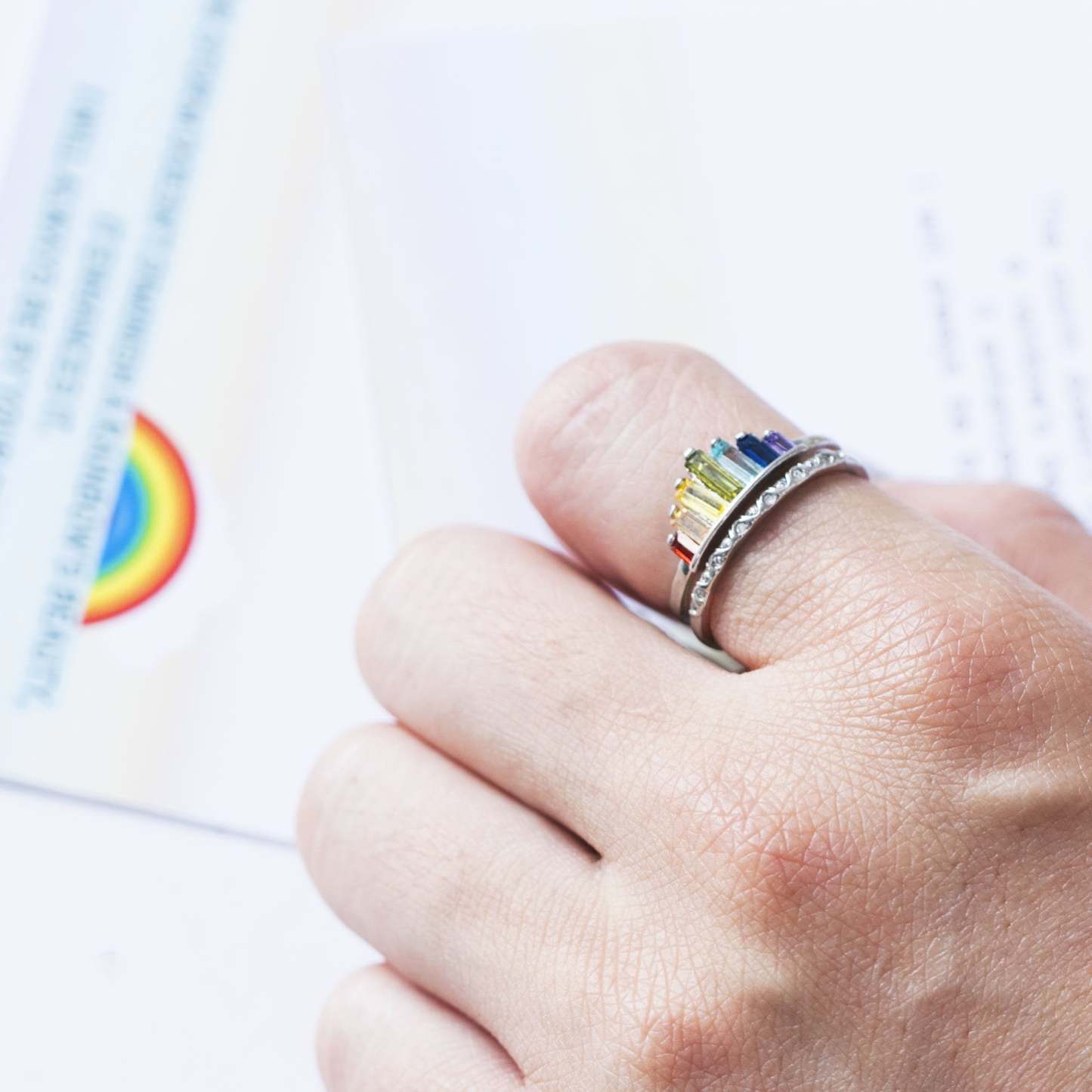 S925 Rainbow Ring